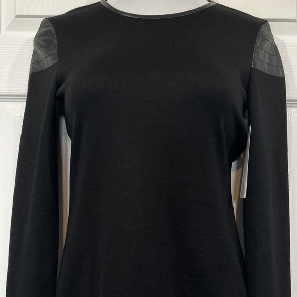 BLKDNM long sleeve dress with leather details - Picture 1 of 14